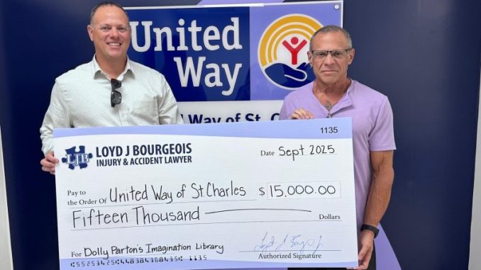 Loyd J Bourgeois Present Donation for Imagination Library