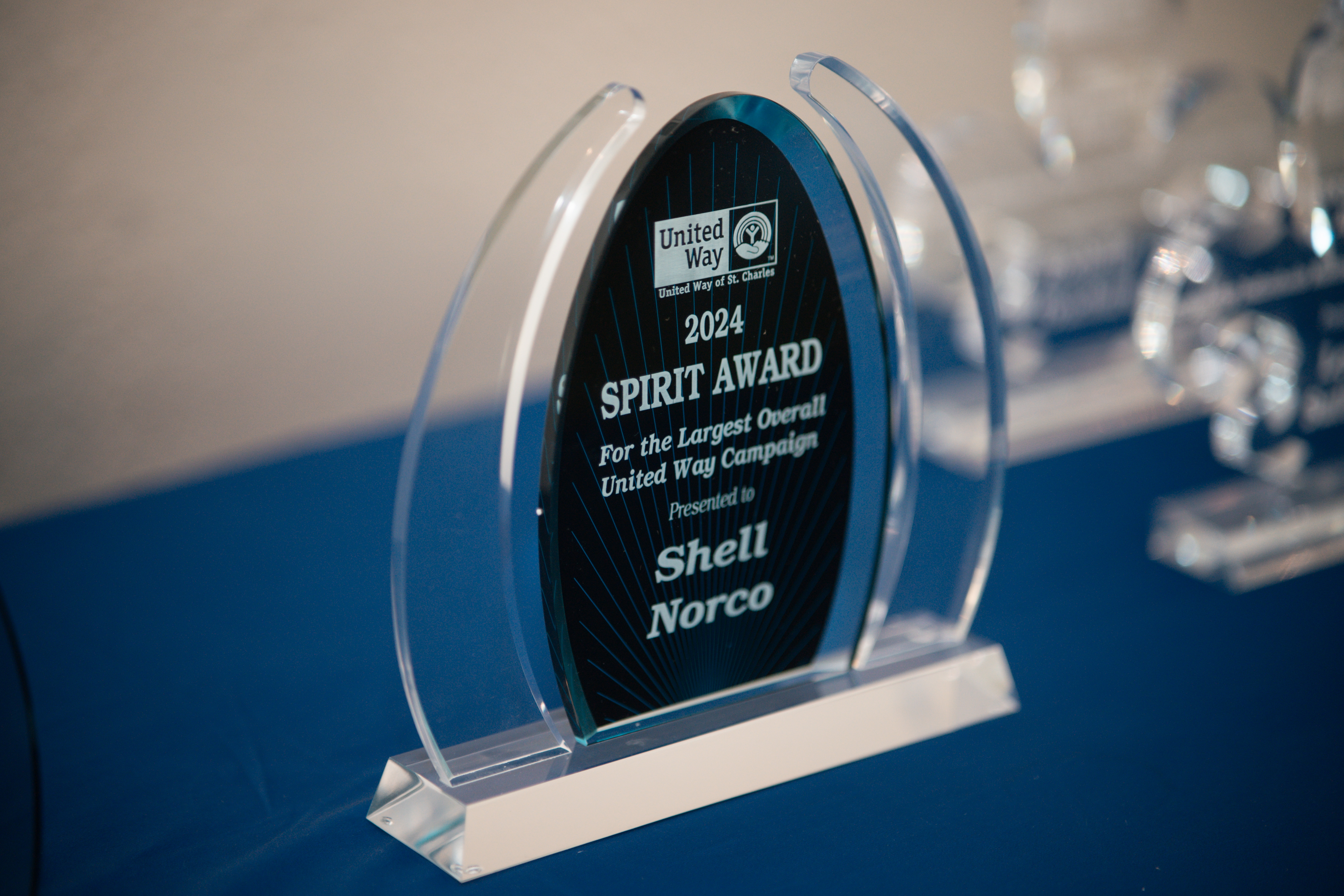 Spirit Award Trophy awarded to Shell Norco